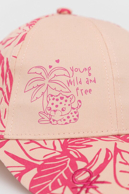 United Colors of Benetton czapka bawełniana dziecięca 6G0QGA009.P różowy SS22