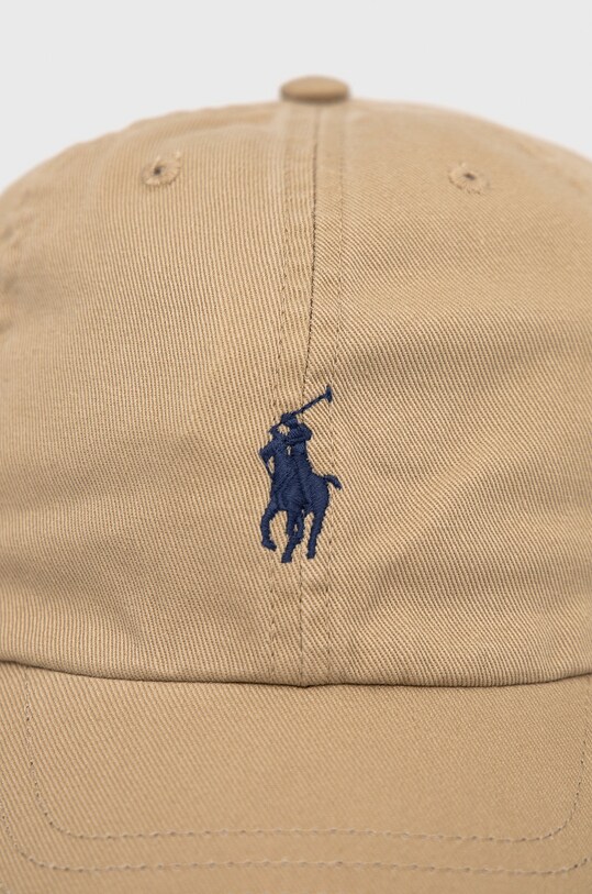 Детска памучна шапка Polo Ralph Lauren бежов 322552489002