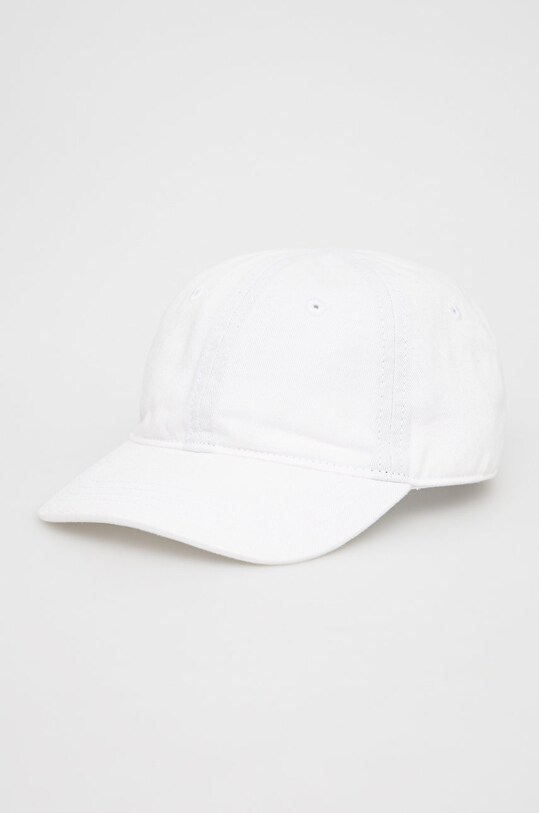 Lacoste czapka bawełniana dziecięca RK3106 aplikacja biały RK3106