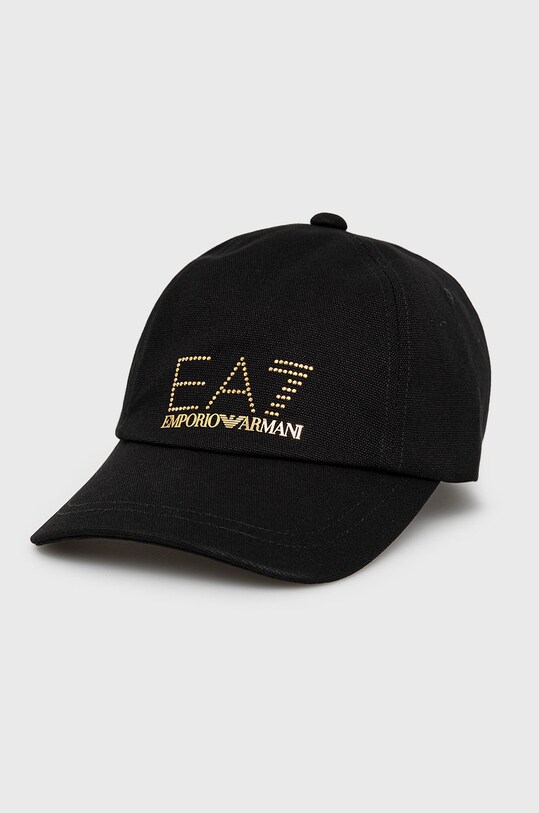 Хлопковая кепка EA7 Emporio Armani аппликация чёрный 285559.2R104