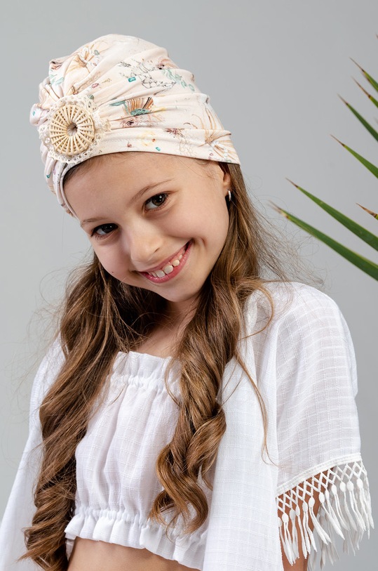 Jamiks czapka dziecięca Karla pozostałe beżowy KARLA.bambus.JWE094.G