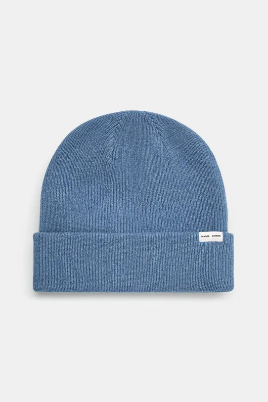 Samsoe Samsoe caciula de lana uni albastru M13407218
