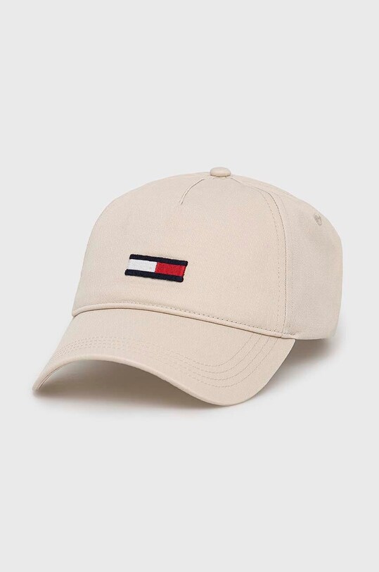 Tommy Jeans czapka z daszkiem bawełniana aplikacja beżowy AM0AM08496.PPYY