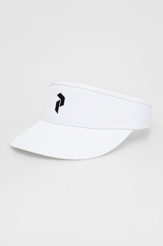 Козирок від сонця Peak Performance аплікація білий G77359010