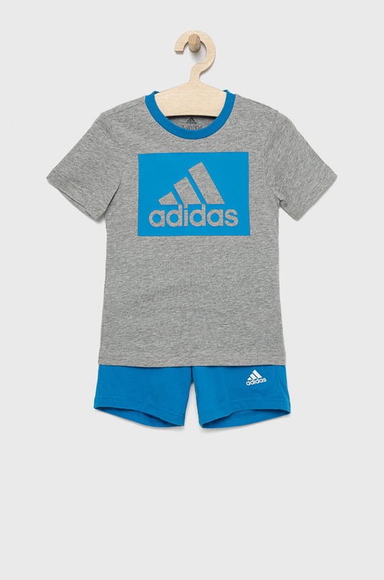 adidas komplet bawełniany dziecięcy H65822 nadruk niebieski H65822