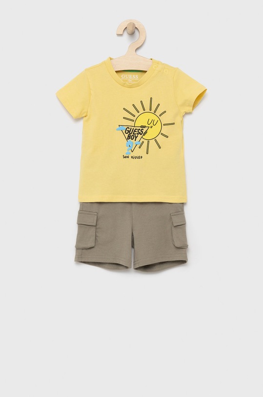 Guess set de bumbac pentru copii bumbac galben I2GG19.K8HM0