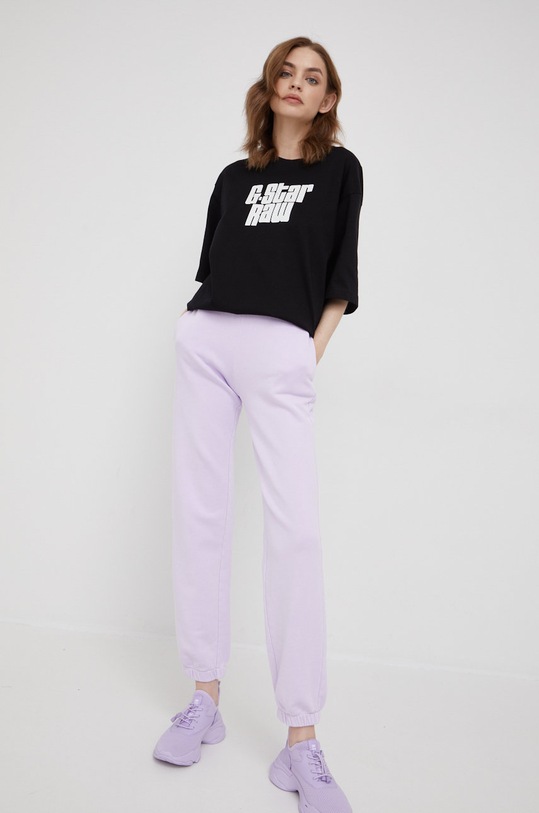 United Colors of Benetton spodnie dresowe bawełna fioletowy 3HQLDF007.920