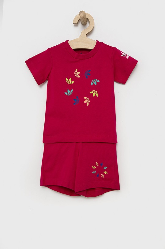Dětská bavlněná souprava adidas Originals HE6852 pletenina růžová HE6852