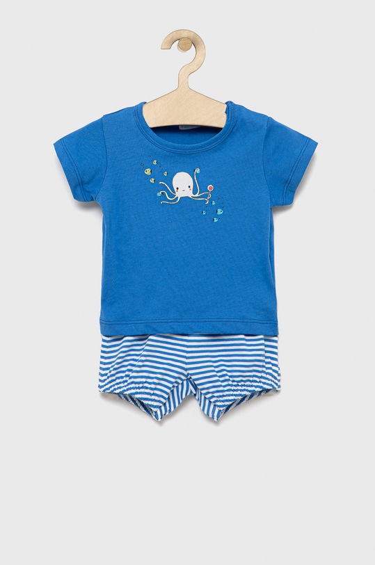 Dětská bavlněná souprava United Colors of Benetton potisk modrá 3E5LA100H.W