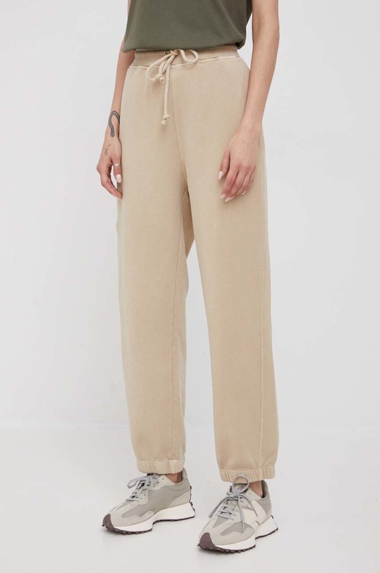 United Colors of Benetton spodnie dresowe z elastanem beżowy 3HQLUF00A.902