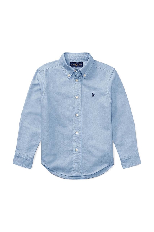 Детская хлопковая рубашка Polo Ralph Lauren длинный голубой 322819238002