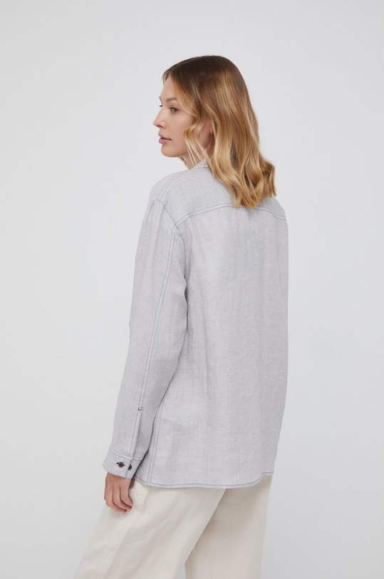 Ľanová košeľa Emporio Armani sivá 3L2CA1.2NF8Z