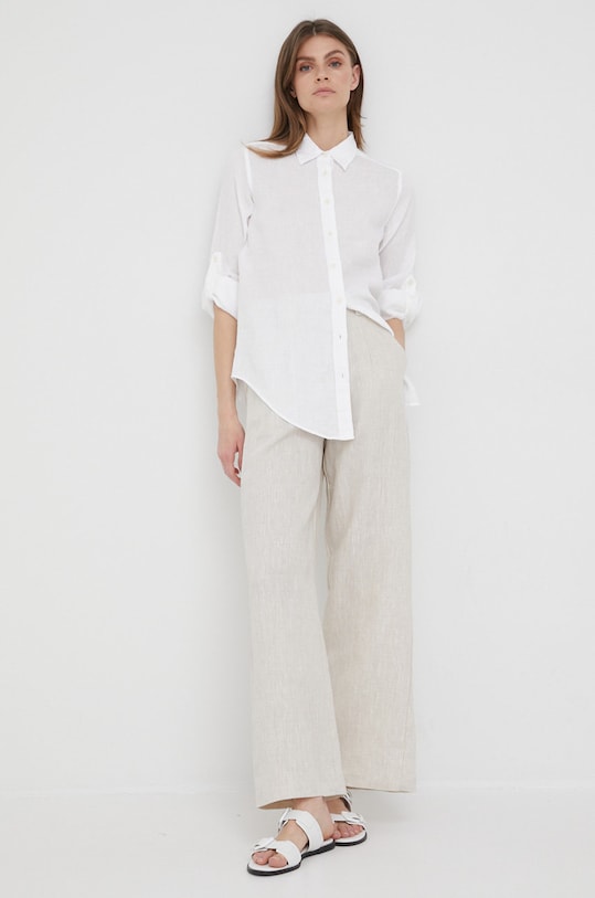 Сорочка з льону Lauren Ralph Lauren 200782777001 білий SS24