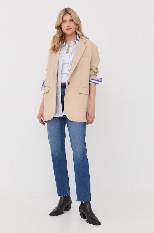 The Kooples koszula FCCL24092K niebieski SS22