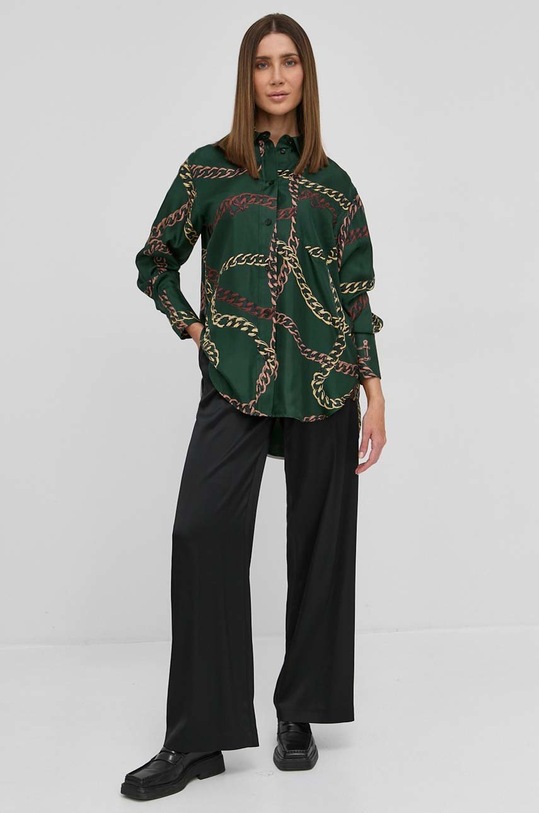 Victoria Beckham Koszula z jedwabiem regular zielony 1122WSH003323A