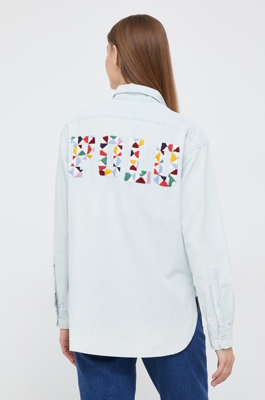 Бавовняна сорочка Polo Ralph Lauren довгий блакитний 211863971001