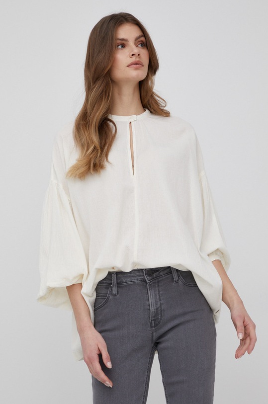 Lee bluzka bawełniana bawełna beżowy L45OUFNQ