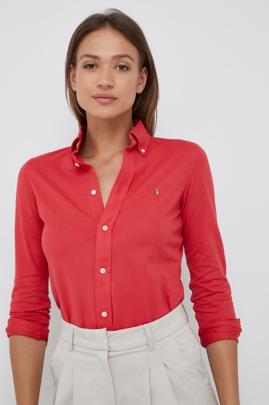 Polo Ralph Lauren koszula bawełniana 211664427030 bawełna czerwony 211664427030