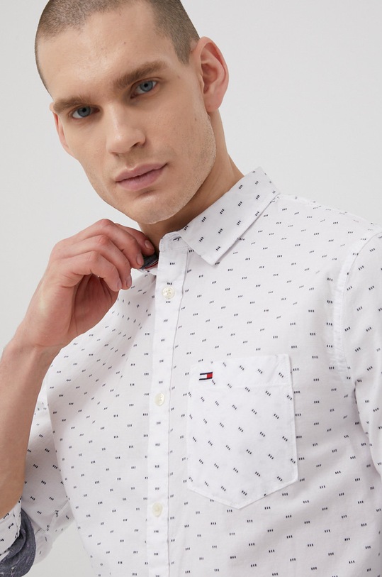 Bavlnená košeľa Tommy Jeans DM0DM12336.PPYY biela