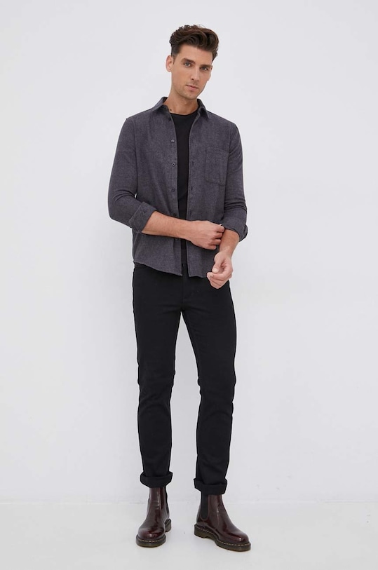 Samsoe Samsoe Koszula bawełniana Liam szary M20400058