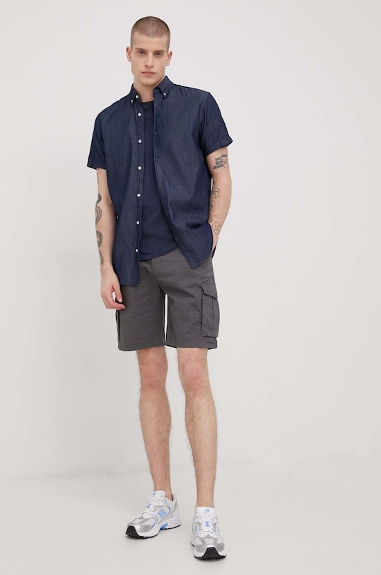 Produkt by Jack & Jones koszula bawełniana 12206323.DarkBlueDe granatowy SS22