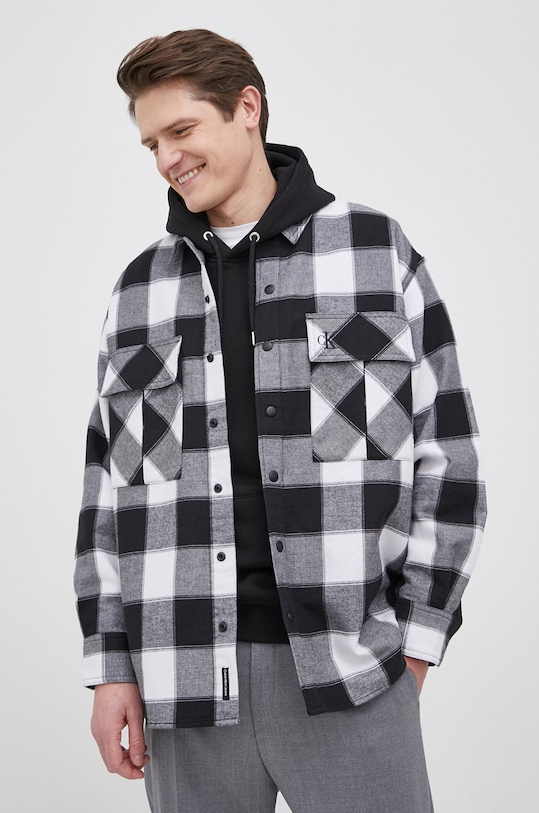 Košile Calvin Klein Jeans kárový bílá J30J319670.PPYY
