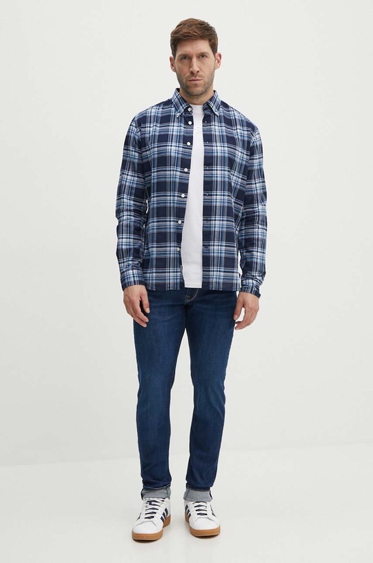 Ρούχα Βαμβακερό πουκάμισο Woolrich CFWOSI0073MRUT2909 σκούρο μπλε