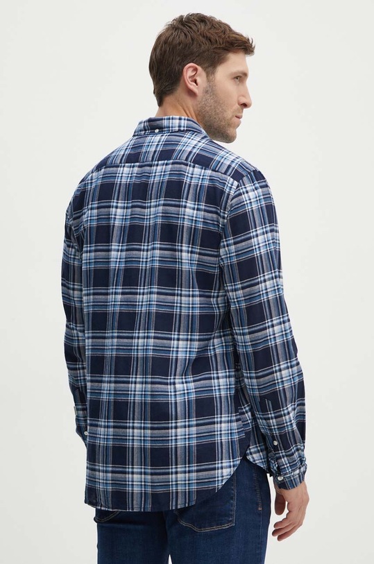 Βαμβακερό πουκάμισο Woolrich σκούρο μπλε CFWOSI0073MRUT2909