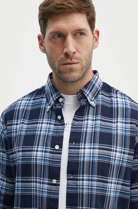 Βαμβακερό πουκάμισο Woolrich CFWOSI0073MRUT2909 σκούρο μπλε