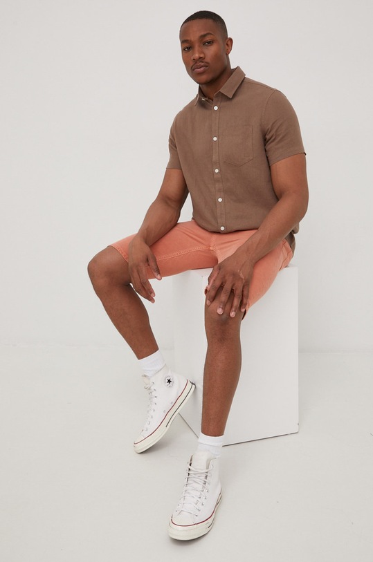 Solid camasa de in scurt maro 21106381.181015