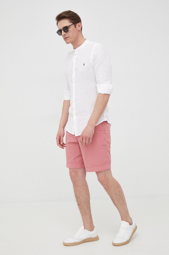 Odzież Polo Ralph Lauren koszula lniana 710801500001 710801500001 biały