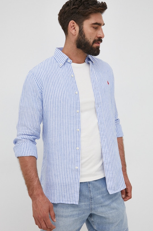 Polo Ralph Lauren cămașă de in cu modele albastru 710873446001
