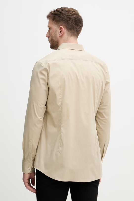 Odzież BOSS koszula męska bawełniana z elastanem H-HANK-kent-C1-214 50469345 beżowy
