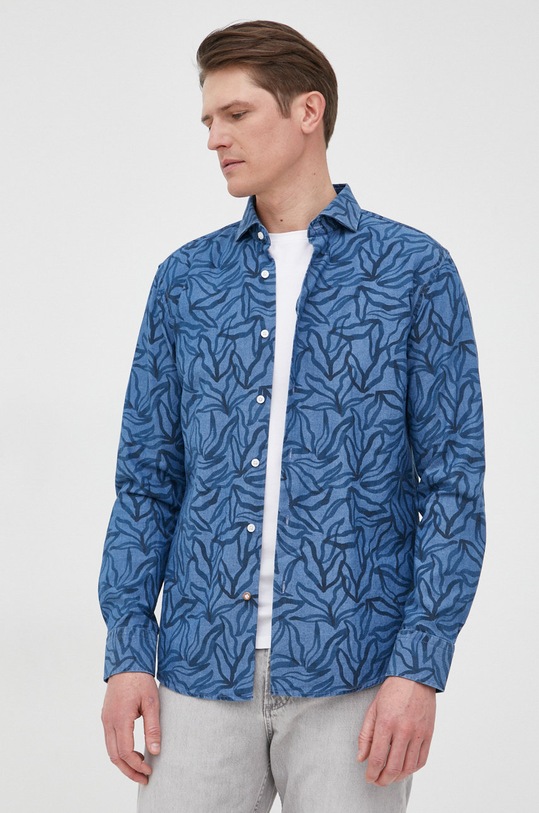 BOSS koszula bawełniana 50469767 wzorzyste granatowy 50469767