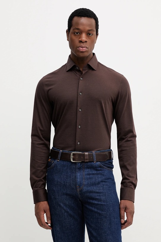 Michael Kors koszula bawełniana brązowy MD0MD91392