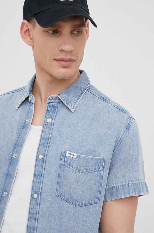 Wrangler camicia di jeans W5J1LW31S blu