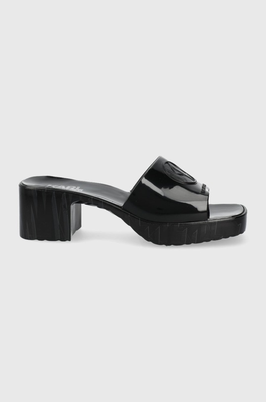 Pantofle Karl Lagerfeld JELLY BLOK HEEL sloupkový černá KL83005.V00