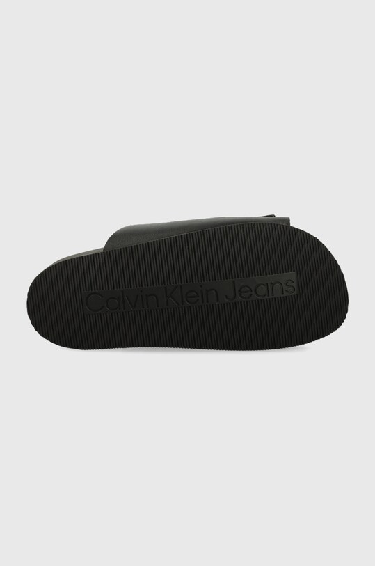 Calvin Klein Jeans bőr papucs YW0YW00597.BDS fekete