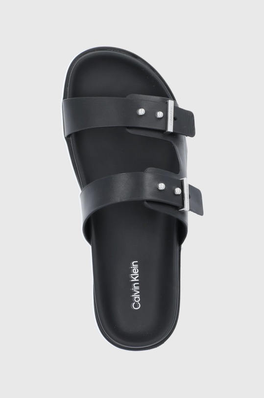 Calvin Klein klapki skórzane czarny HW0HW01155.BAX