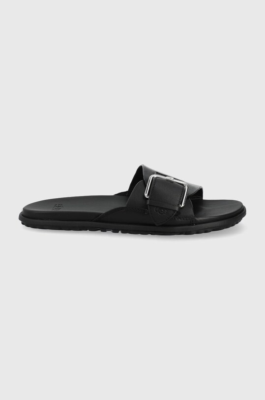 Кожени чехли UGG Solivan Slide гладка кожа черен 1128630.BLLE