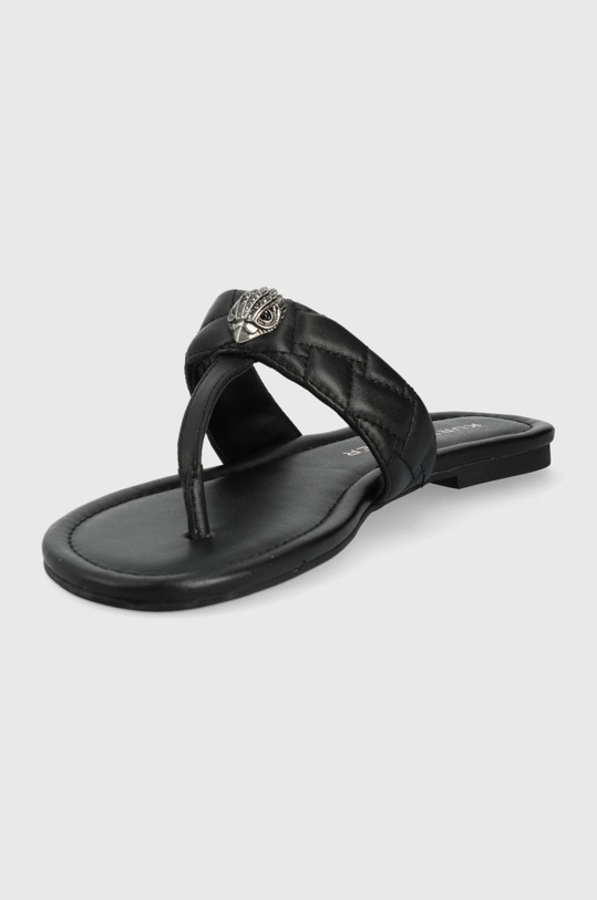 Obuwie Kurt Geiger London japonki skórzane Kensington T-Bar 8651400109.BLACK czarny