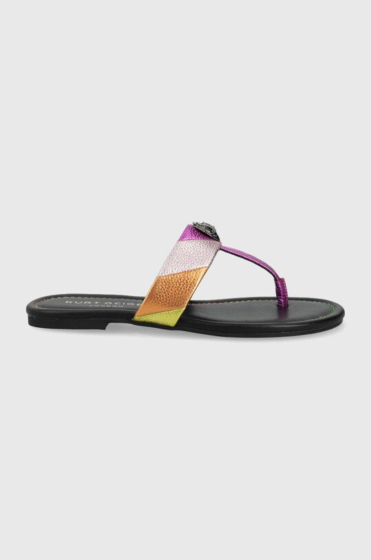 Kurt Geiger London șlapi de piele Kensington T-Bar piele multicolor 8651469109.MULTI.OT