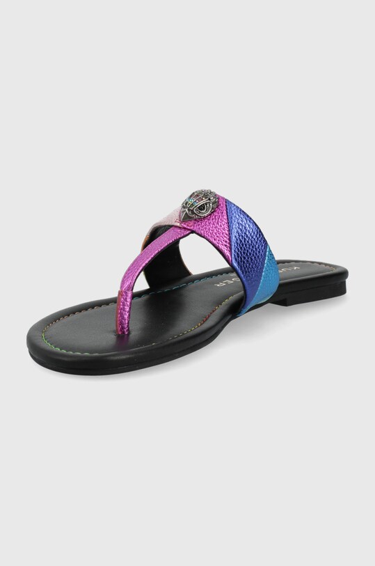Încălțăminte Kurt Geiger London șlapi de piele Kensington T-Bar 8651469109.MULTI.OT multicolor