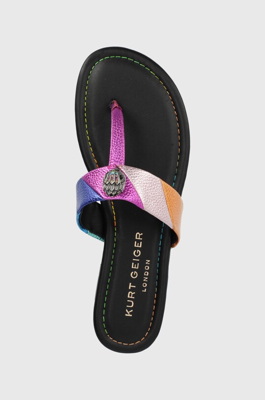 Kurt Geiger London șlapi de piele Kensington T-Bar multicolor 8651469109.MULTI.OT