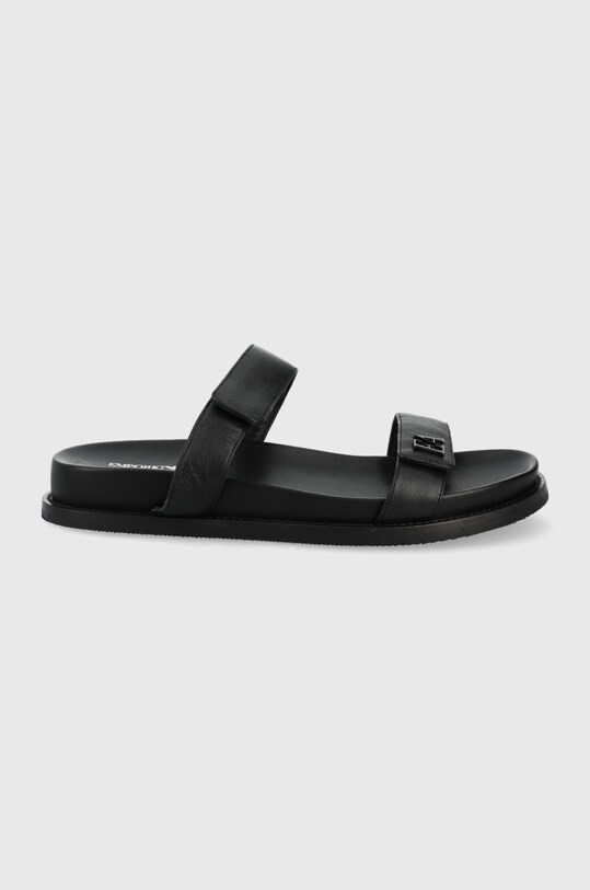 Kožené pantofle Emporio Armani přírodní kůže černá X3P778.XF271.00002