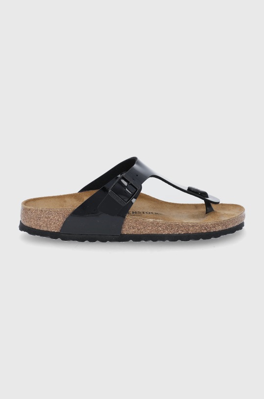 Σαγιονάρες Birkenstock Gizeh απομίμηση λείου δέρματος μαύρο 43663