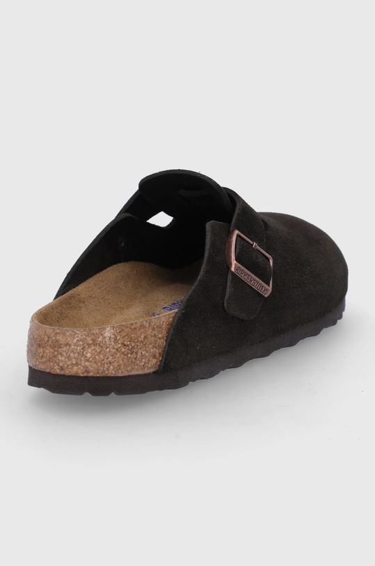 Scarpe Birkenstock ciabatte slide in camoscio Boston 660463 marrone