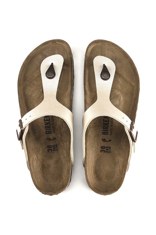 Birkenstock japonki skórzane Gizeh 943873 beżowy