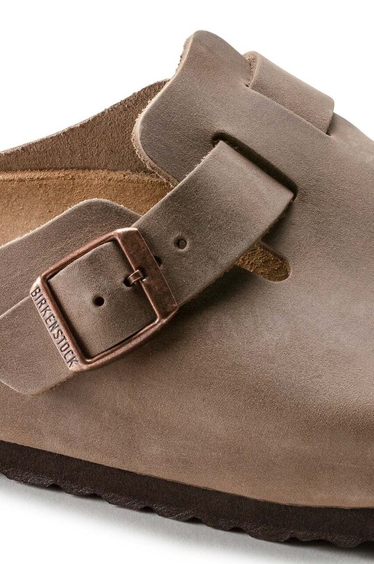 Обувь Шлепанцы из нубука Birkenstock Boston 960813 коричневый
