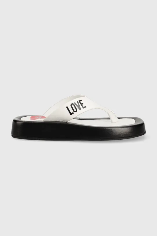 Love Moschino slapi de piele platformă alb JA28293G0EIE310A